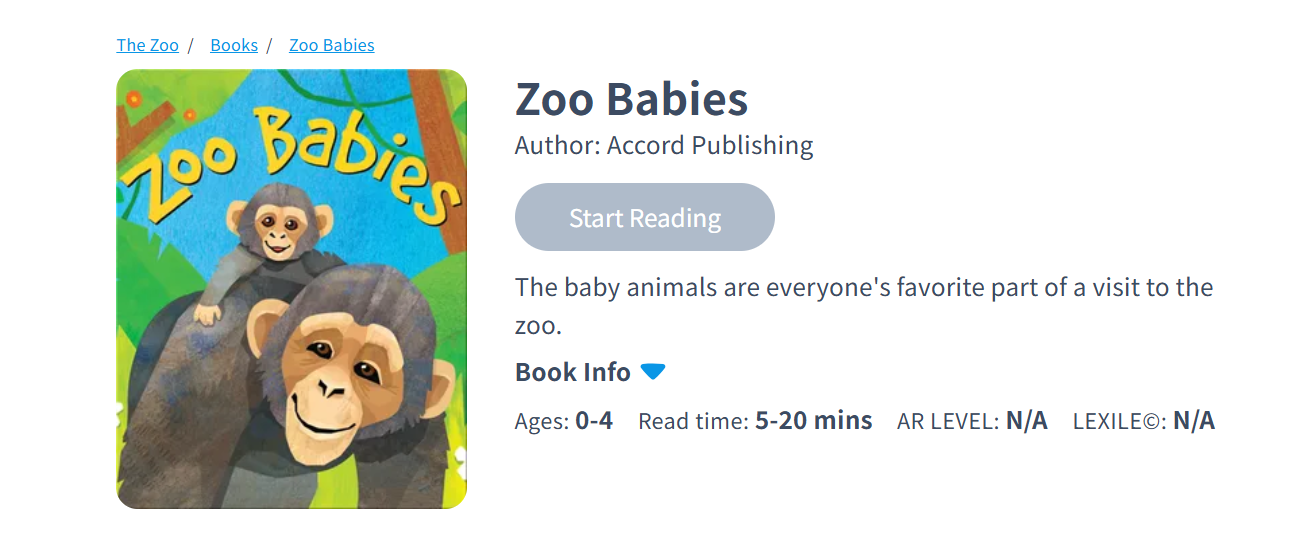 Zoo Babies by Joan Emerson