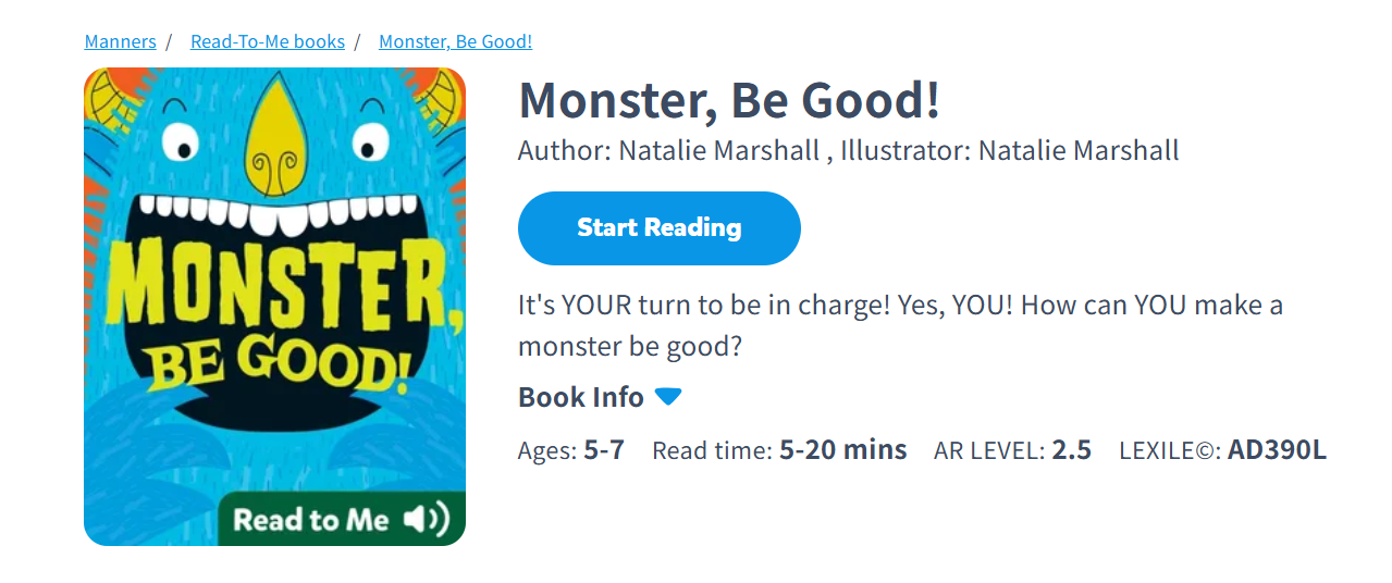 Monster, Be Good! by Natalie Marshall