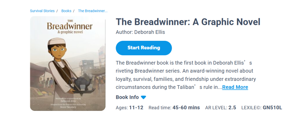 3. The Breadwinner: A Graphic Novel – Deborah Ellis