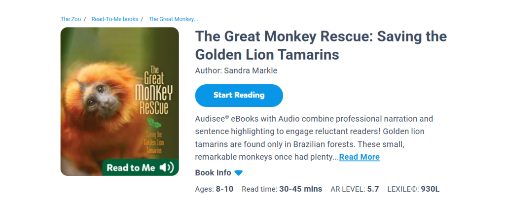 7. The Great Monkey Rescue – Sandra Markle