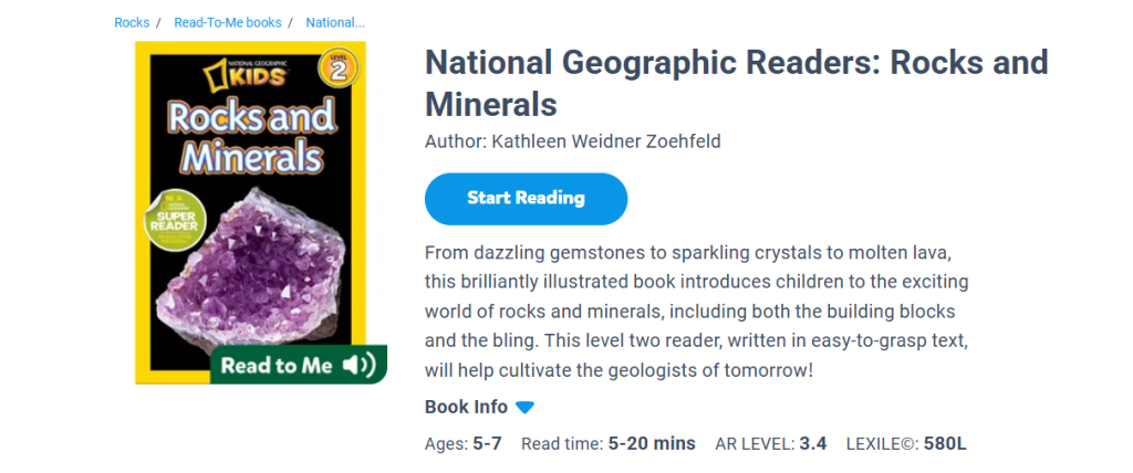 10. National Geographic Readers: Rocks and Minerals