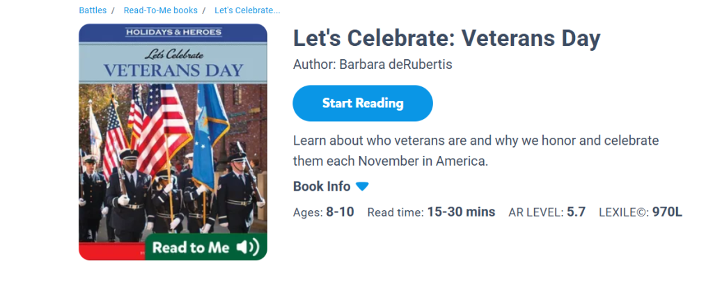 18. Let’s Celebrate: Veterans Day – Barbara deRubertis