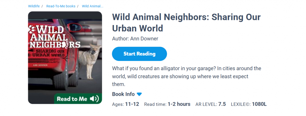 Wild Animal Neighbors: Sharing Our Urban World by Ann Downer
